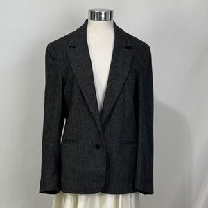 Oscar de la renta size m/l gray wool vtg blazer